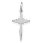 Sterling Silver Rhodium-plated Laser Designed Cross Charm - Image 3