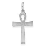 Sterling Silver Rhodium-plated Laser Designed Cross Pendant - Image 3