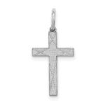 Sterling Silver Rhodium-plated Laser Designed Cross Charm