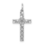 Sterling Silver Rhodium-plated Laser Designed Cross Pendant