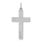 Sterling Silver Rhodium-plated Laser Designed Cross Pendant