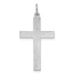 Sterling Silver Rhodium-plated Laser Designed Cross Pendant - Image 4