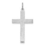 Sterling Silver Rhodium-plated Laser Designed Cross Pendant - Image 4