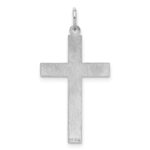 Sterling Silver Rhodium-plated Laser Designed Cross Pendant - Image 4