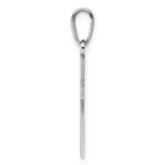 Sterling Silver Rhodium-plated Pink Enameled Heart Cross Charm - Image 2