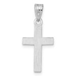 Sterling Silver Rhodium-plated Black Enameled Cross Charm - Image 3