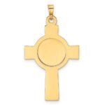 14k Polished Cross with St. Christopher Medal Pendant - Image 3