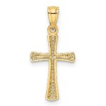 14k Diamond-cut Cross Pendant - Image 3