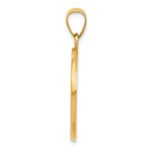 14k Polished and Satin Hollow Saint Christopher Medal Round Pendant - Image 2