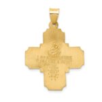 14k Polished and Satin Hollow Four-Way Religious Medal Pendant - Image 4