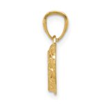 14k and White Rhodium Cross in Filigree Heart Pendant - Image 2