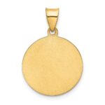 14k Polished and Satin Hollow HOLY COMMUNION Medal Round Pendant - Image 3