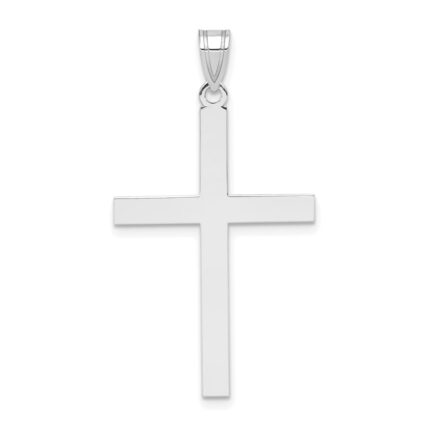 14k White Gold Engravable Cross Charm