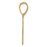 14k Brushed Border Script  Number 1 Pendant - Image 2