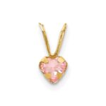 14k Madi K Pink CZ Heart Pendant - Image 3