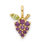 14K Amethyst and Peridot Grapes Pendant
