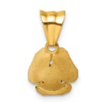 14k Brushed Rose Flower Pendant - Image 3