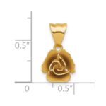 14k Brushed Rose Flower Pendant - Image 4