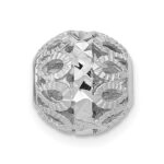 14k White Gold Diamond-cut Filigree Ball Chain Slide - Image 2
