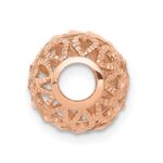 14k Rose Gold Diamond-cut Filigree Ball Chain Slide - Image 4