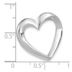 14k White Gold Polished Heart Slide Fits up to 4mm Regular/6mm Fancy or Reversible Omega - Image 2