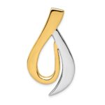 14k Two-tone Polished Slide Fits up to 6mm Regular/8mm Fancy or Reversible Omega