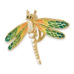 14K Multi-Color Enameled Dragonfly Omega Slide - Image 5