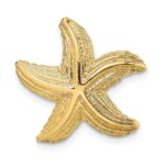 14K Polished and Textured Starfish Omega Slide