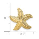 14K Polished and Textured Starfish Omega Slide - Image 3