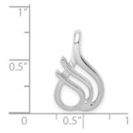 14k White Gold Polished Slide Fits up to 2mm Regular/4mm Fancy or Reversible Omega - Image 3