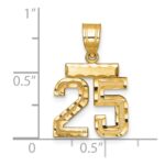 14k Small Brushed Diamond-cut Number 25 Charm - Image 2