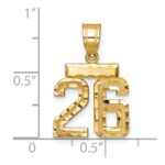 14k Small Brushed Diamond-cut Number 26 Charm - Image 2