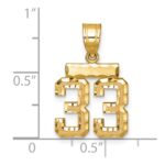 14k Small Brushed Diamond-cut Number 33 Charm - Image 2