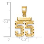 14k Small Brushed Diamond-cut Number 55 Charm - Image 2