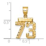 14k Small Brushed Diamond-cut Number 73 Charm - Image 2
