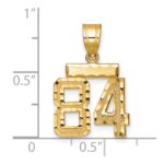 14k Small Brushed Diamond-cut Number 84 Charm - Image 3