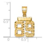 14k Small Brushed Diamond-cut Number 89 Charm - Image 3