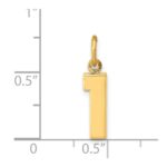 14k Small Polished Number 1 Charm - Image 3