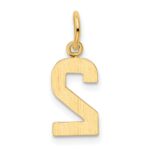 14k Small Polished Number 2 Charm - Image 3