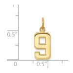 14k Small Polished Number 9 Charm - Image 3