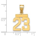 14k Small Polished Number 23 Charm - Image 3