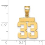 14k Small Polished Number 33 Charm - Image 3