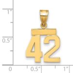14k Small Polished Number 42 Charm - Image 3