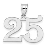 14kw Polished Number 25 Pendant