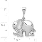 14k White Gold Polished Elephant Charm - Image 4