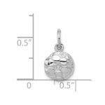 14k White Gold Domed Soccer Ball Charm - Image 4