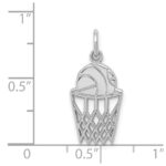 14k White Gold Basketball in Net Charm - Image 3