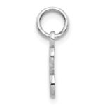 14KW White Gold Casted Script Letter E Initial Charm - Image 2