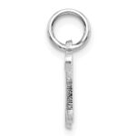 14KW White Gold Casted Script Letter N Initial Charm - Image 2