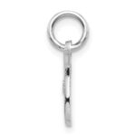 14KW White Gold Casted Script Letter T Initial Charm - Image 2